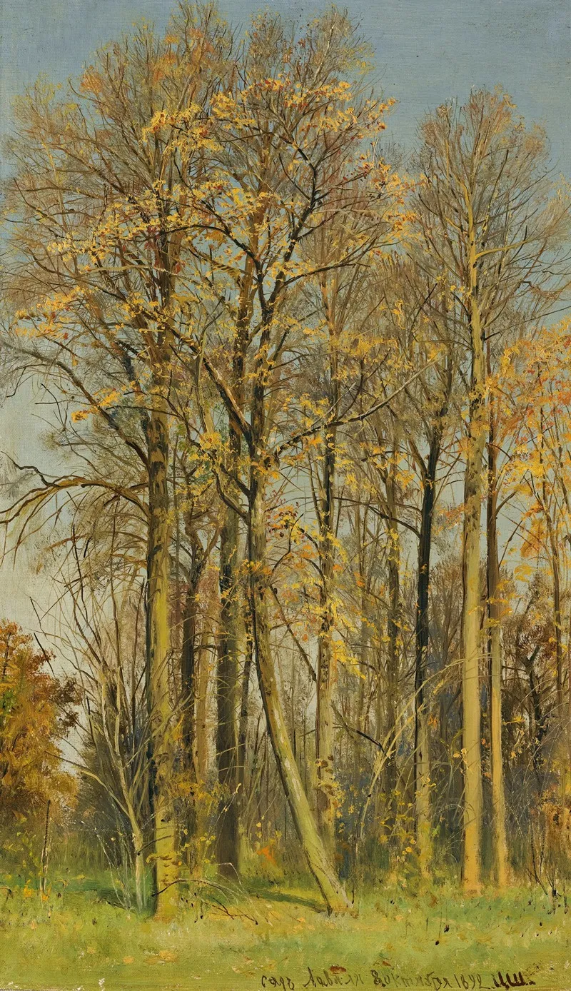 Rowan Trees In Autumn by Ivan Ivanovich Shishkin - Canvas Print