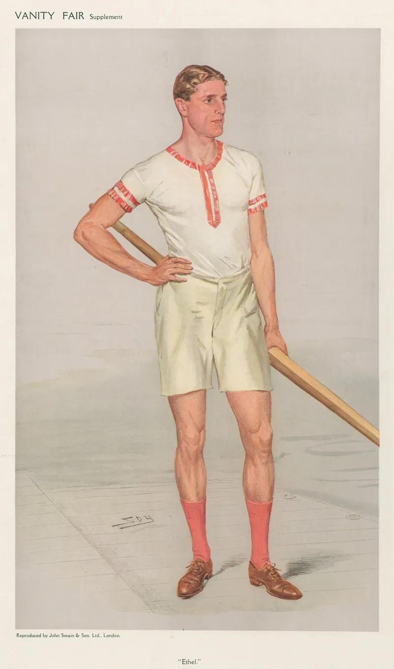 Rowers Ethel Mr Raymond Broadley Etherington Smith August 5 1908 by Leslie Matthew Ward - Canvas Print