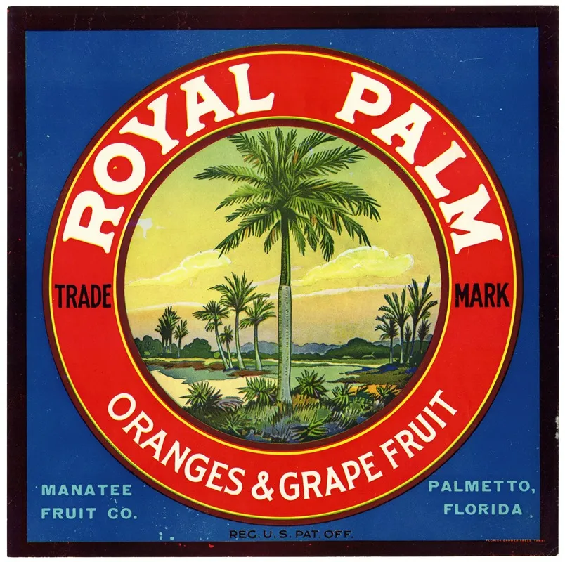Royal Palm Oranges And Grapefruit Label