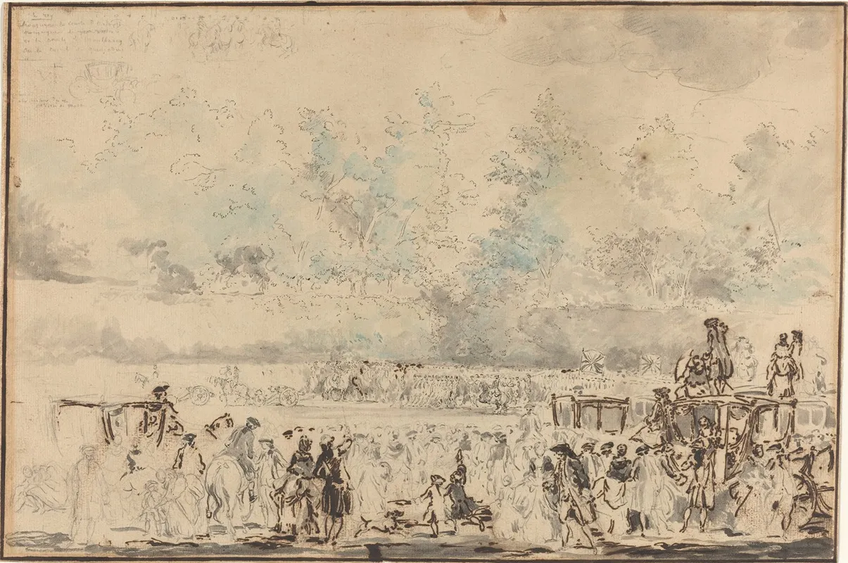Royal Review Of The Troops by Gabriel de Saint-Aubin - Canvas Print