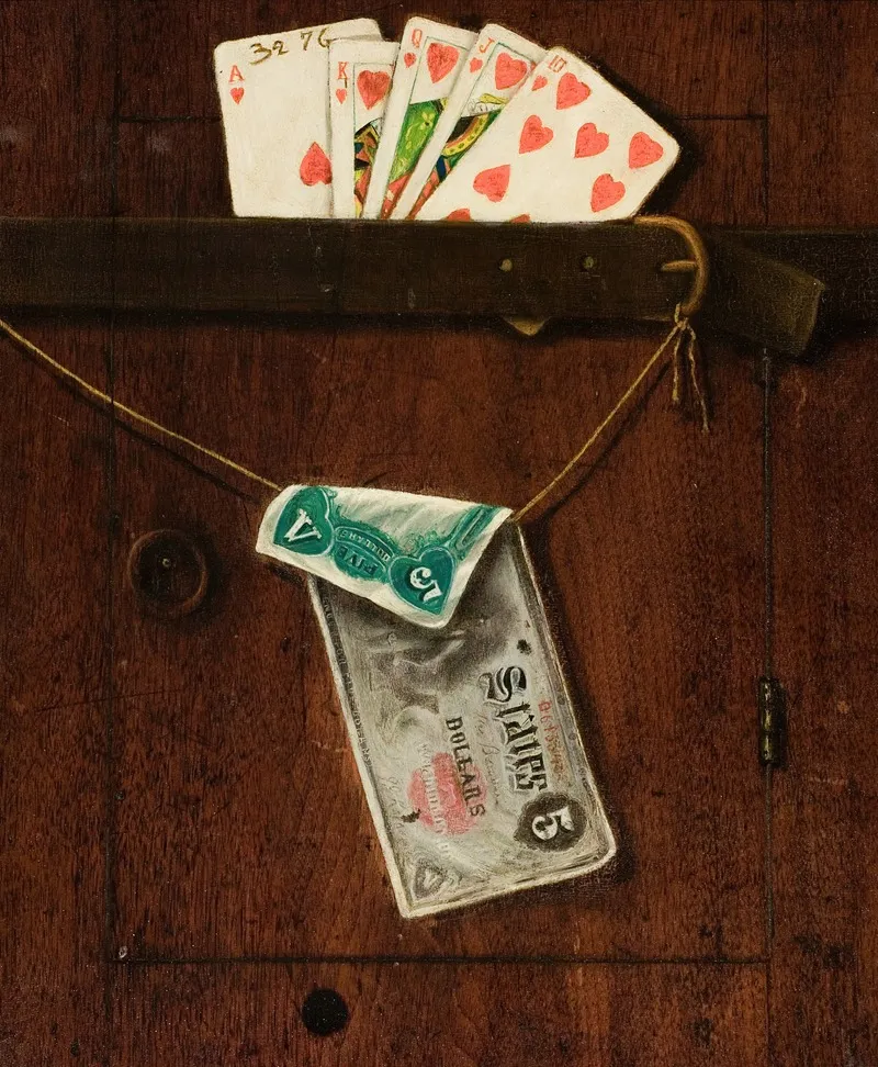 Royal Straight Flush And Five Dollar Bill