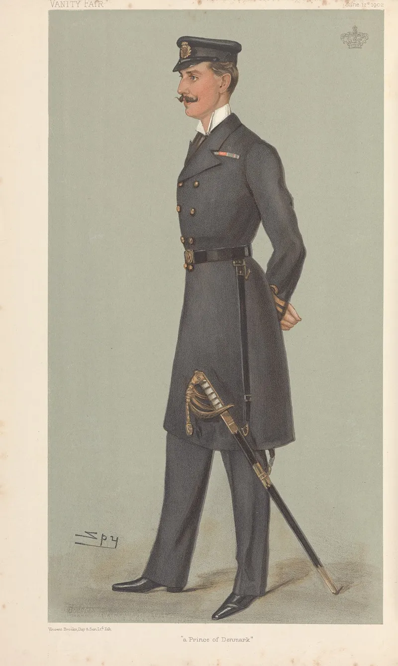 Royalty A Prince Of Denmark H R H Prince Charles Of Denmark June 12 1902 by Leslie Matthew Ward - Canvas Print