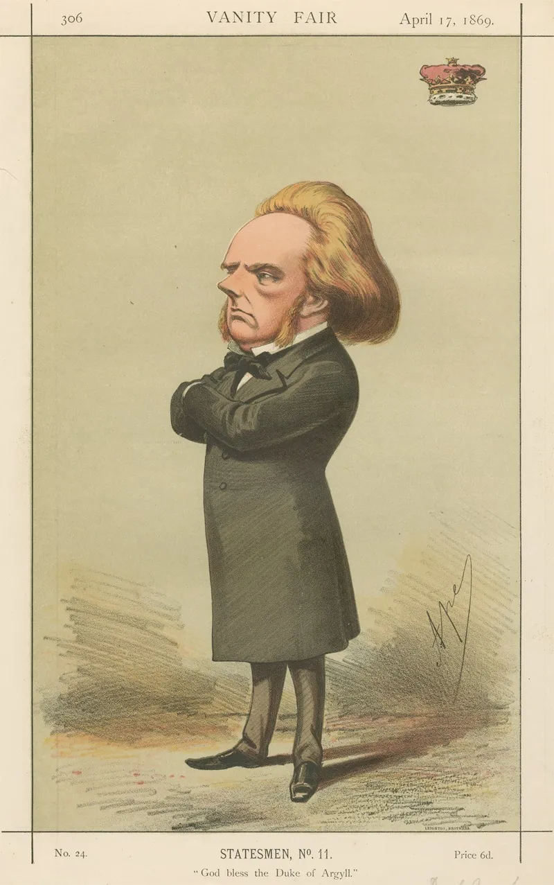 Royalty God Bless The Duke Of Argyll The Duke Of Argyll April 17 1869 by Carlo Pellegrini - Canvas Print