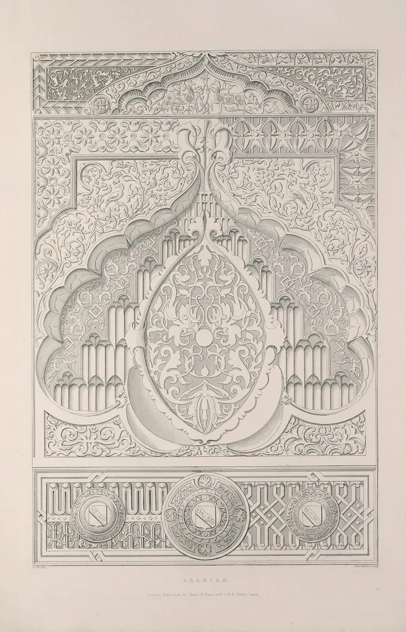 Rudiments Of Curvilinear Design Pl 20 by George Phillips - Canvas Print