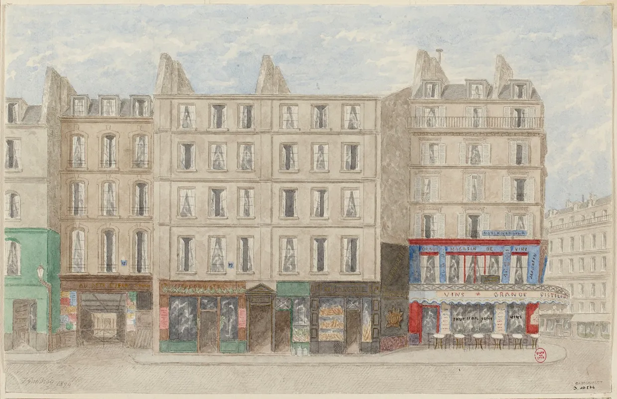 Rue Beaubourg No15 A 19 4eme Arrondissement by Jules Gaildrau - Canvas Print