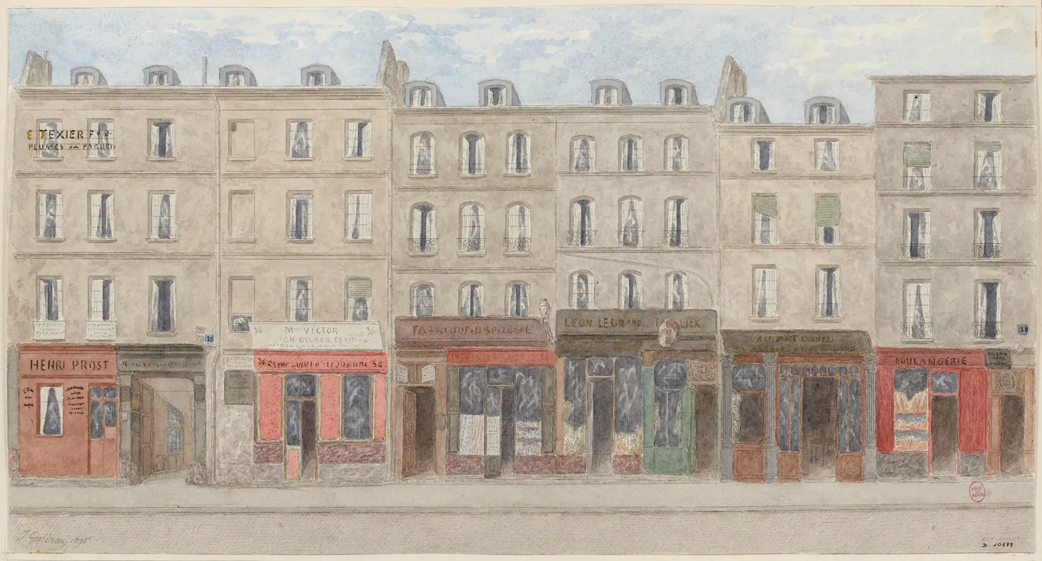 Rue Beaubourg No30 A 36 3eme Arrondissement by Jules Gaildrau - Canvas Print