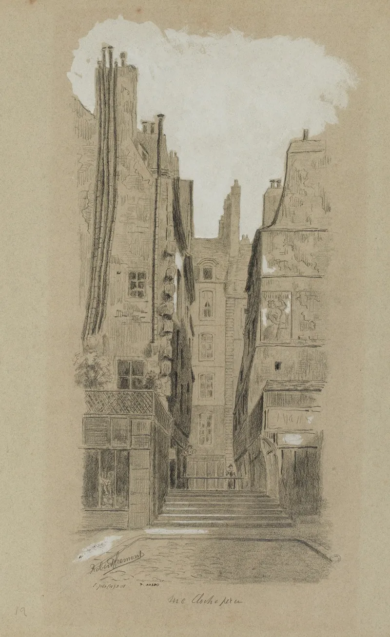 Rue Cloche Perce 4eme Arrondissement by Robert Frémont - Canvas Print