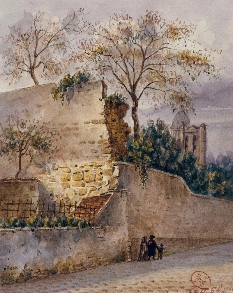 Rue Clovis Mur De Philippe Auguste by Auguste-Sébastien Bénard - Canvas Print