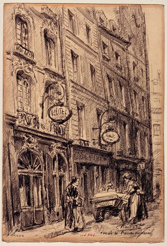 Rue De La Parcheminerie Marchande Des Quatre Saisons by Camille Bourget - Canvas Print