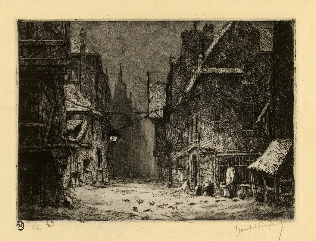 Rue De La Vieille Lanterne by Jean-Jules Dufour - Canvas Print