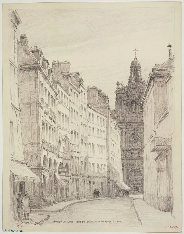 Rue De Sevigne A Gauche Rue Dormesson Et Au Fond Leglise Saint Paul Saint Louis