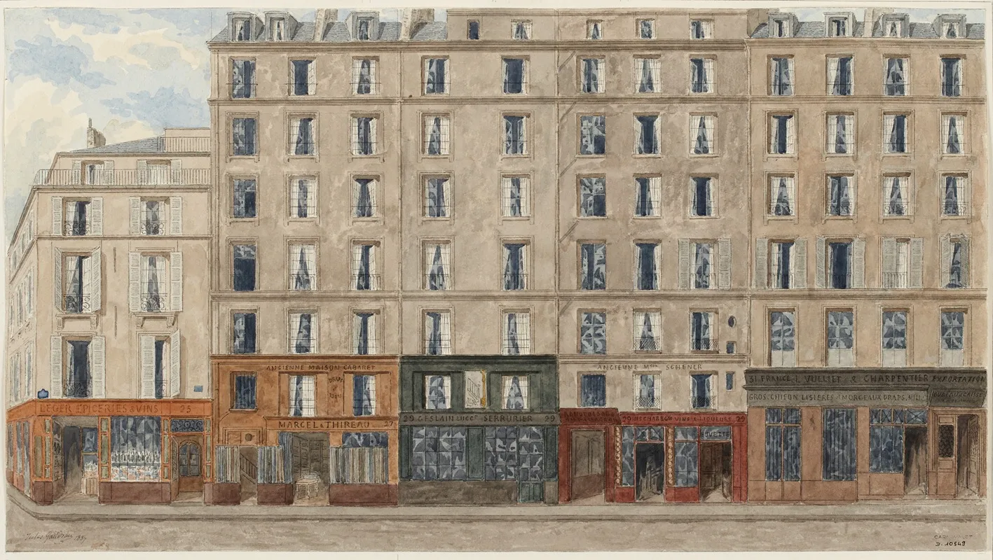 Rue Des Deux Ecus No25 A 31 Actuelle Rue Berger 1er Arrondissement by Jules Gaildrau - Canvas Print