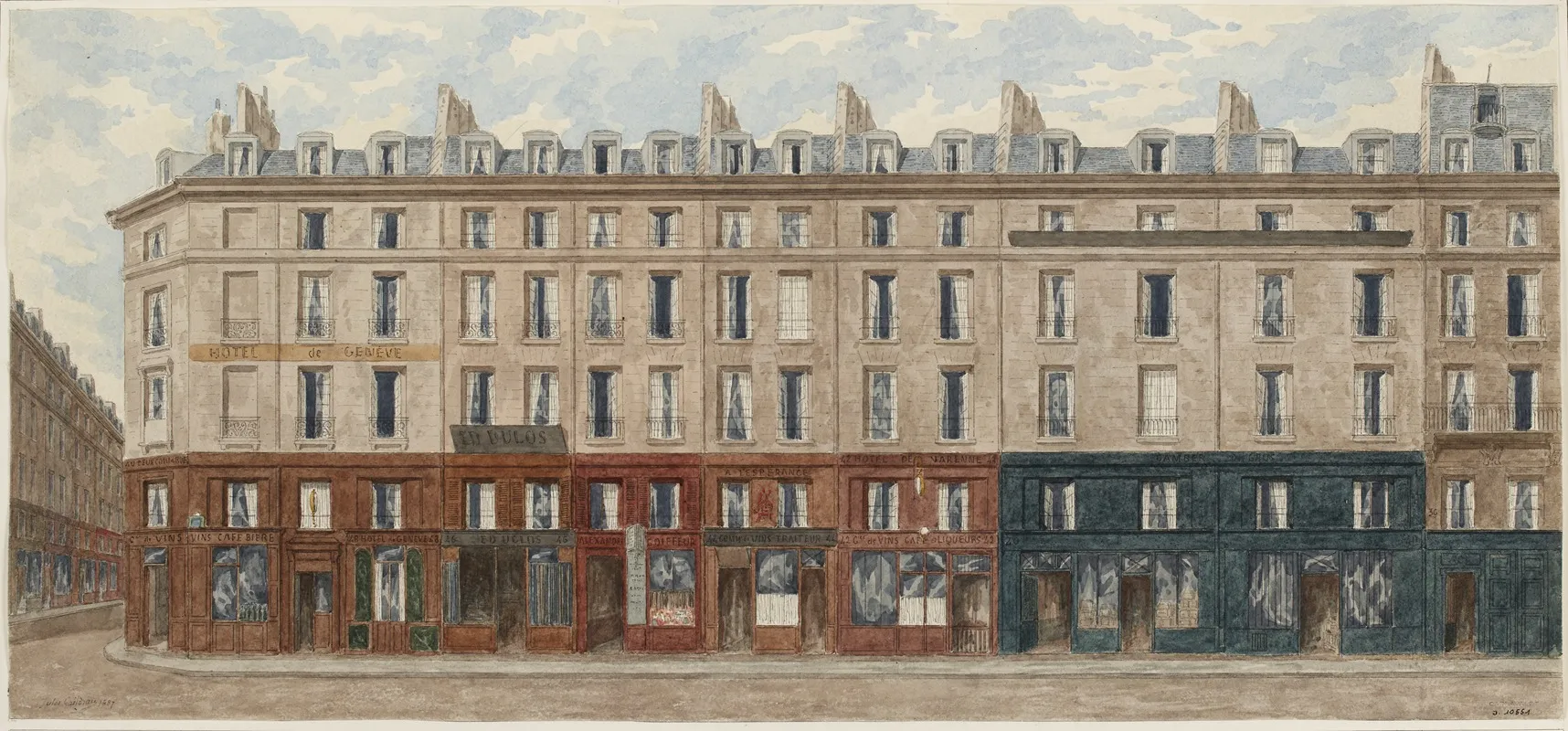 Rue Des Deux Ecus No36 A 48 Actuelle Rue Berger 1er Arrondissement by Jules Gaildrau - Canvas Print