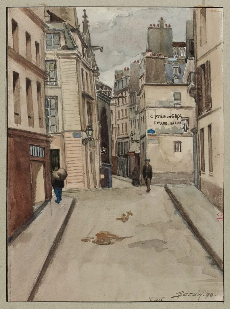 Rue Du Cloitre Saint Merry De La Rue Du Renard A La Rue Saint Martin by F. Séguin - Canvas Print