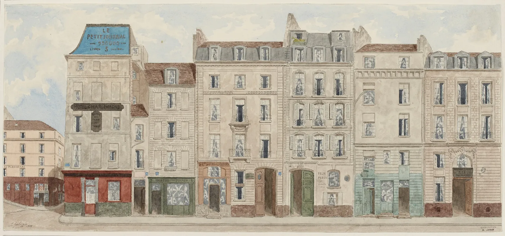 Rue Du Fouarre No1 A 11 5eme Arrondissement by Jules Gaildrau - Canvas Print