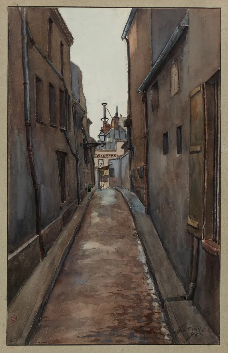 Rue Du Maure Et Passage De La Reunion Donnant Rue Beaubourg Et Rue Saint Martin by F. Séguin - Canvas Print