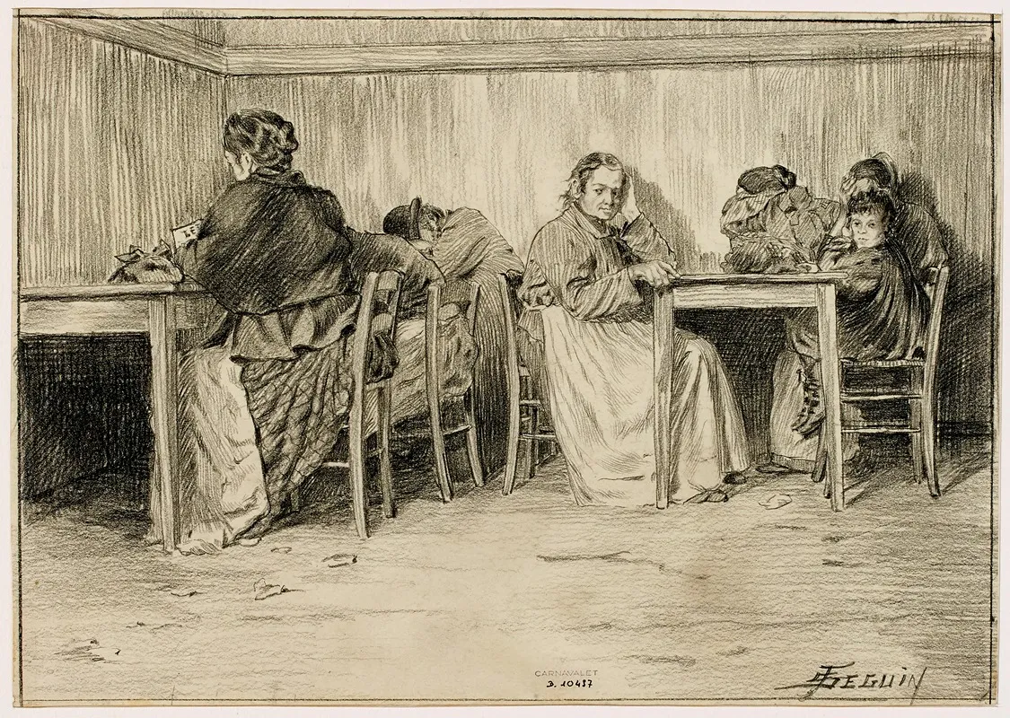 Rue Galande Le Petit Salon Du Chateau Rouge by F. Séguin - Canvas Print