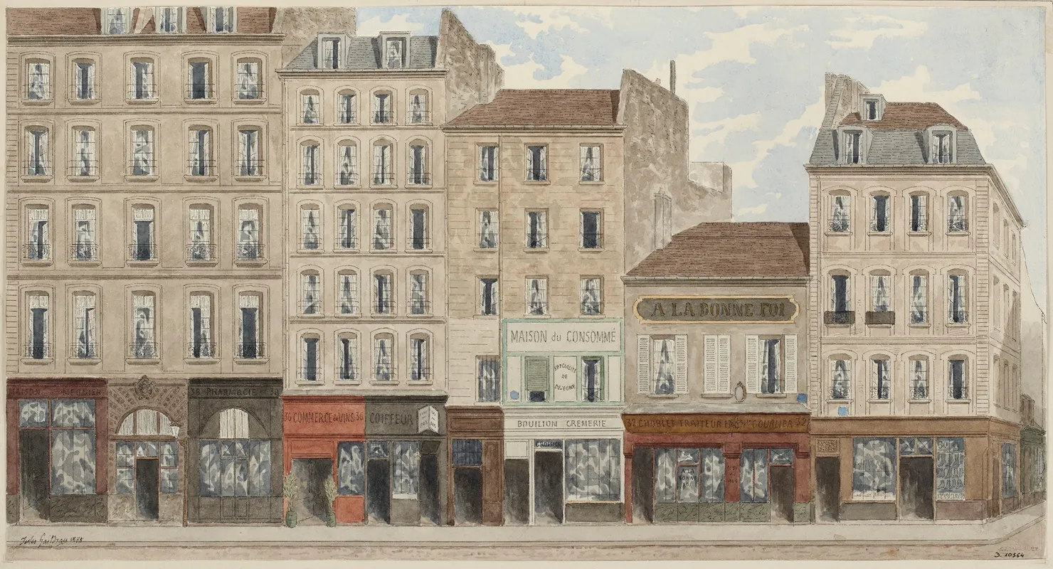Rue Galande No30 A 38 5eme Arrondissement by Jules Gaildrau - Canvas Print