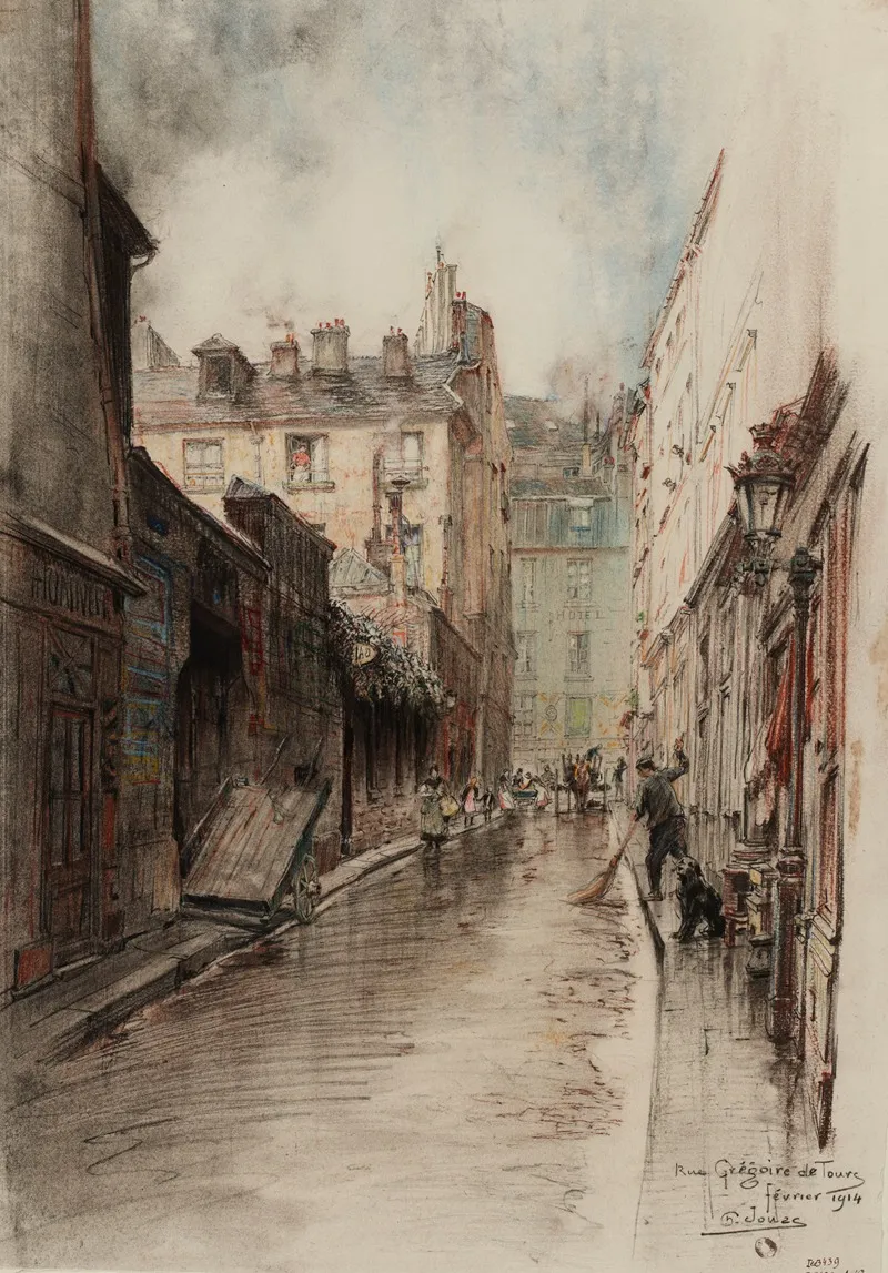Rue Gregoire De Tours by Charles Jouas - Canvas Print