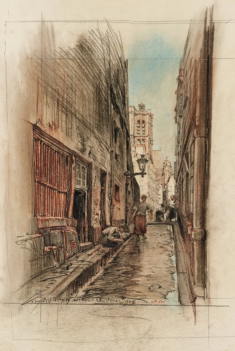Rue Grenier Sur Leau 3 by Charles Jouas - Canvas Print
