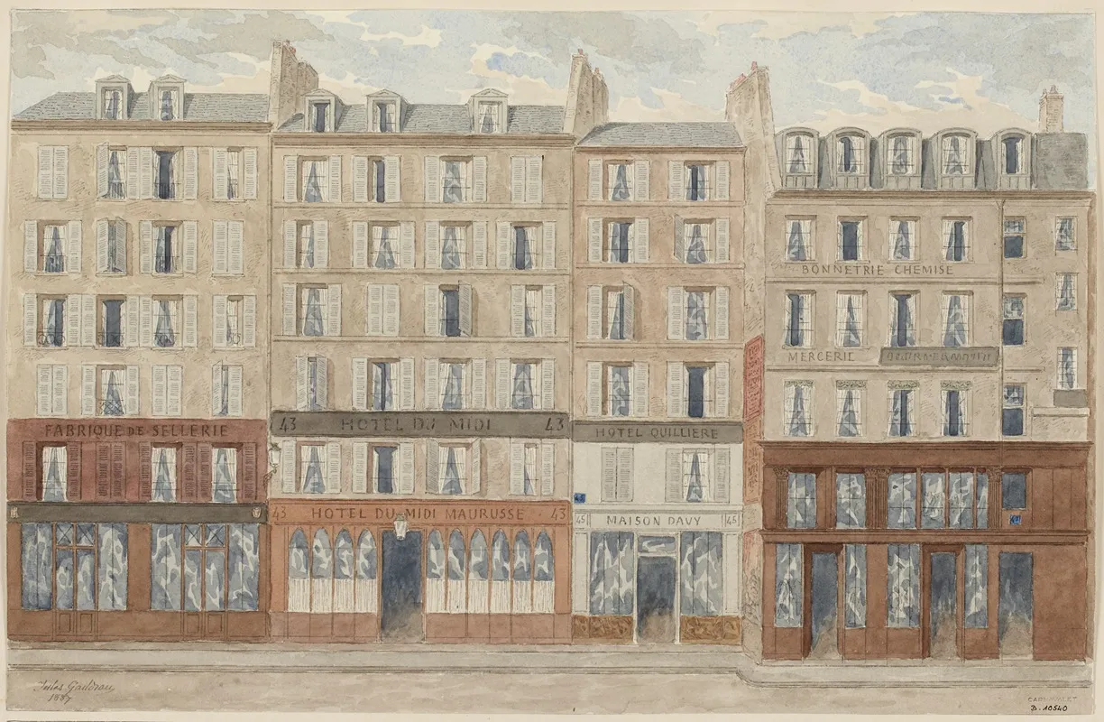 Rue Jean Jacques Rousseau No43 A 47 1er Arrondissement by Jules Gaildrau - Canvas Print