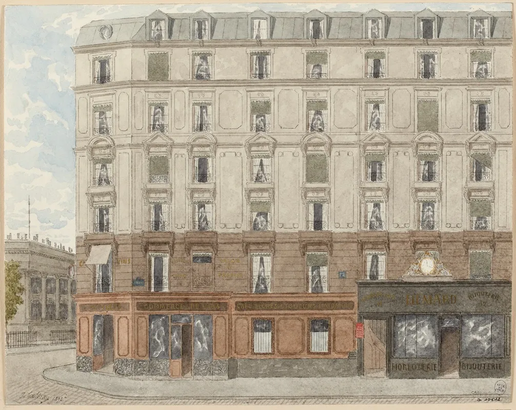Rue Leon Cladel Ancienne Rue Joquelet No12 2eme Arrondissement by Jules Gaildrau - Canvas Print
