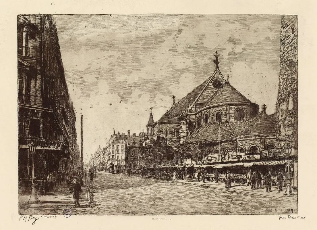 Rue Reaumur Abside De Saint Martin Des Champs by Pierre-Marcel Roy - Canvas Print