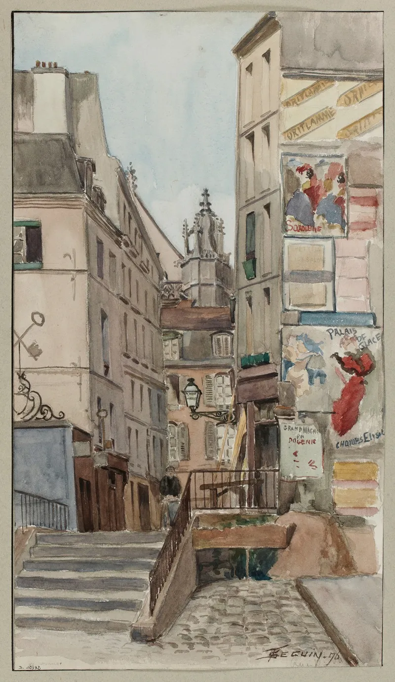 Rue Saint Bon De La Rue De Rivoli A La Rue De La Verrerie by F. Séguin - Canvas Print