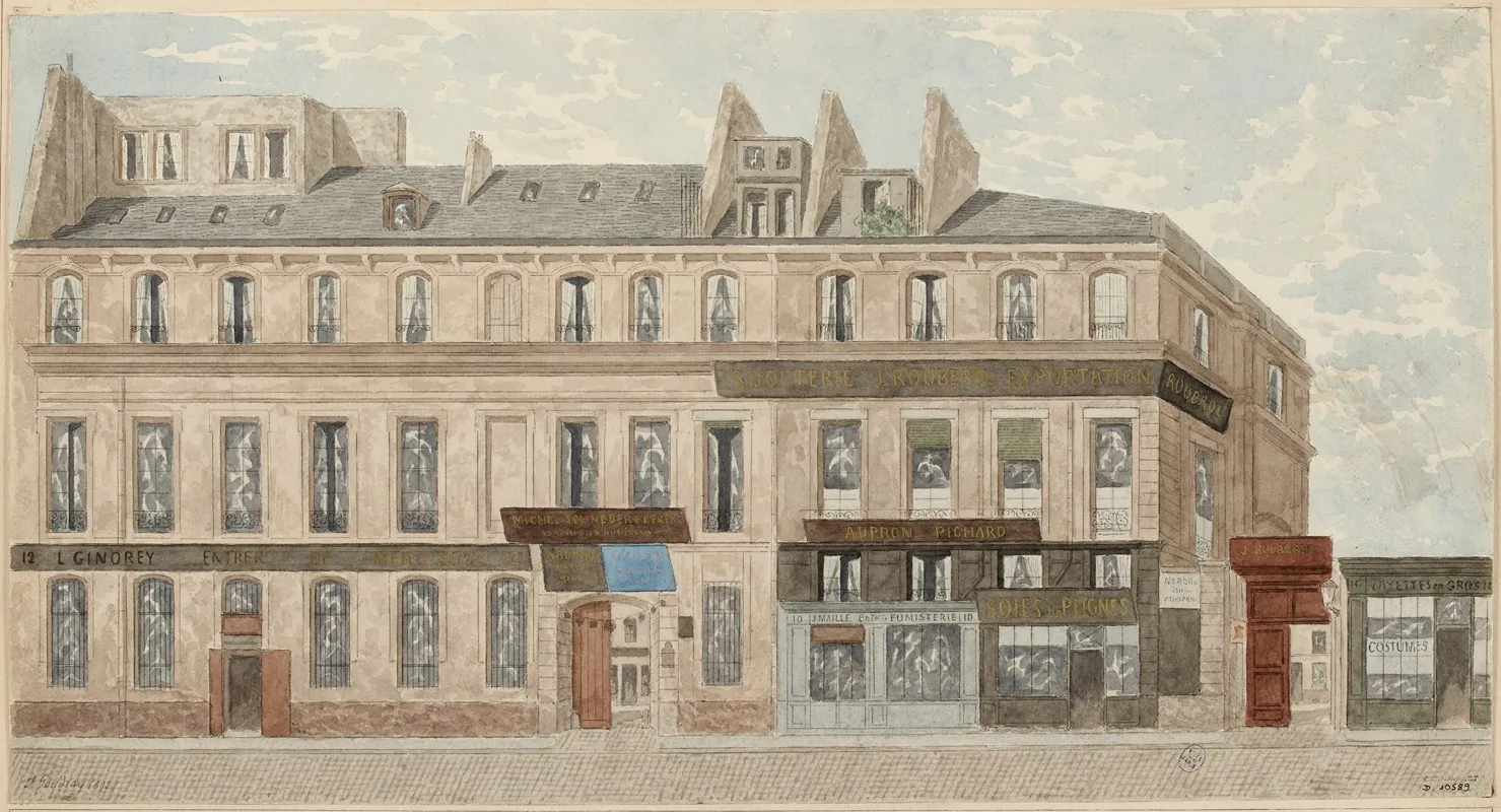 Rue Thevenot No10 Et 12 Actuelle Rue Reaumur 3eme Arrondissement by Jules Gaildrau - Canvas Print