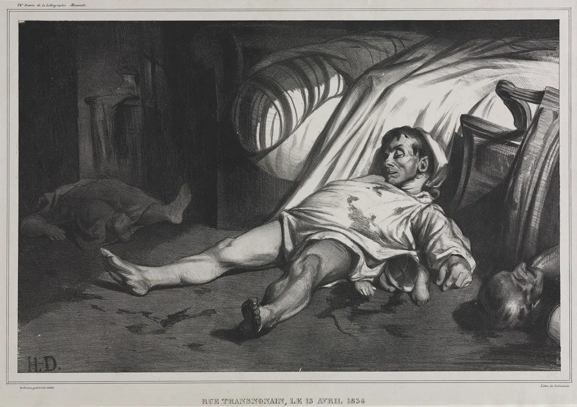 Rue Transnonain April 15 1834 by Honoré Daumier - Canvas Print