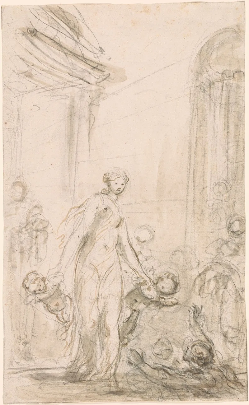 Ruggiero And Alcina At The Bath by Jean-Honoré Fragonard - Canvas Print