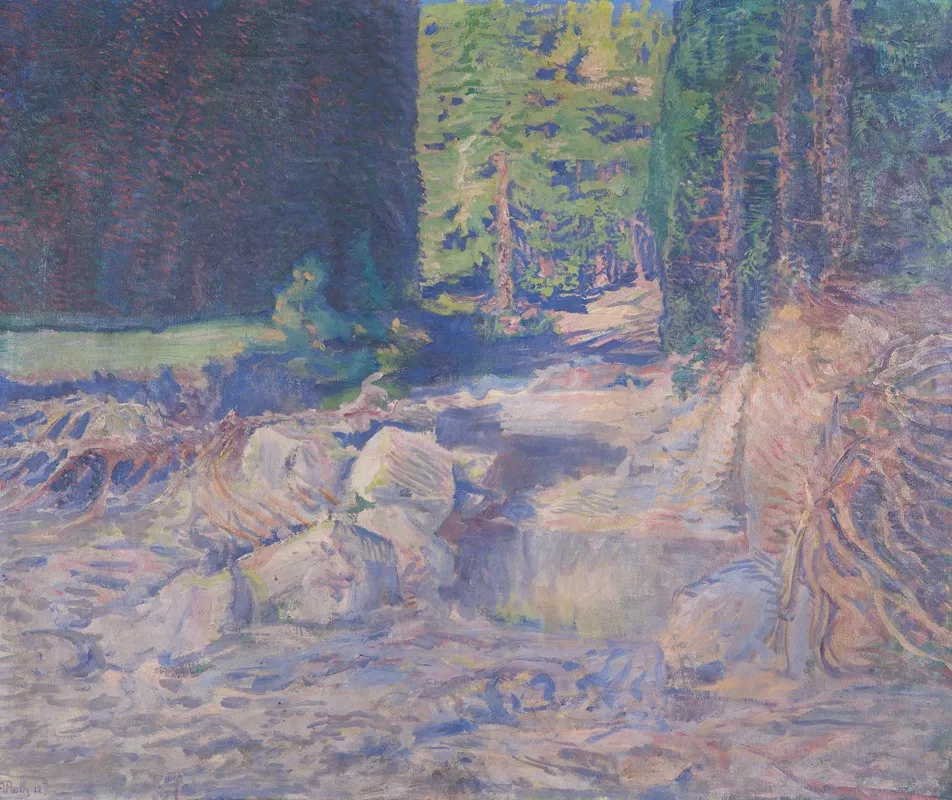 Ruhender Wildbach by August Roth - Canvas Print
