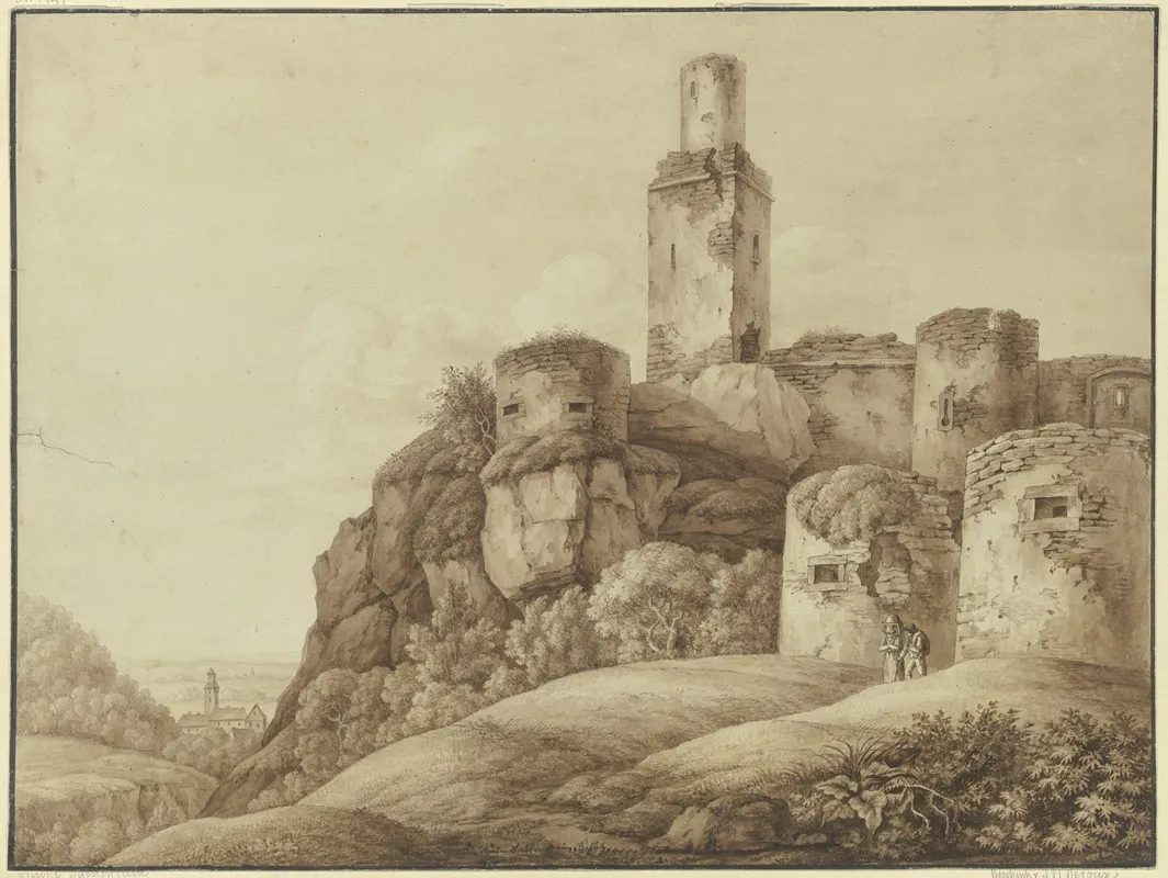 Ruine Einer Bergfeste Mit Turmen Die Ruine Falkenstein Im Taunus