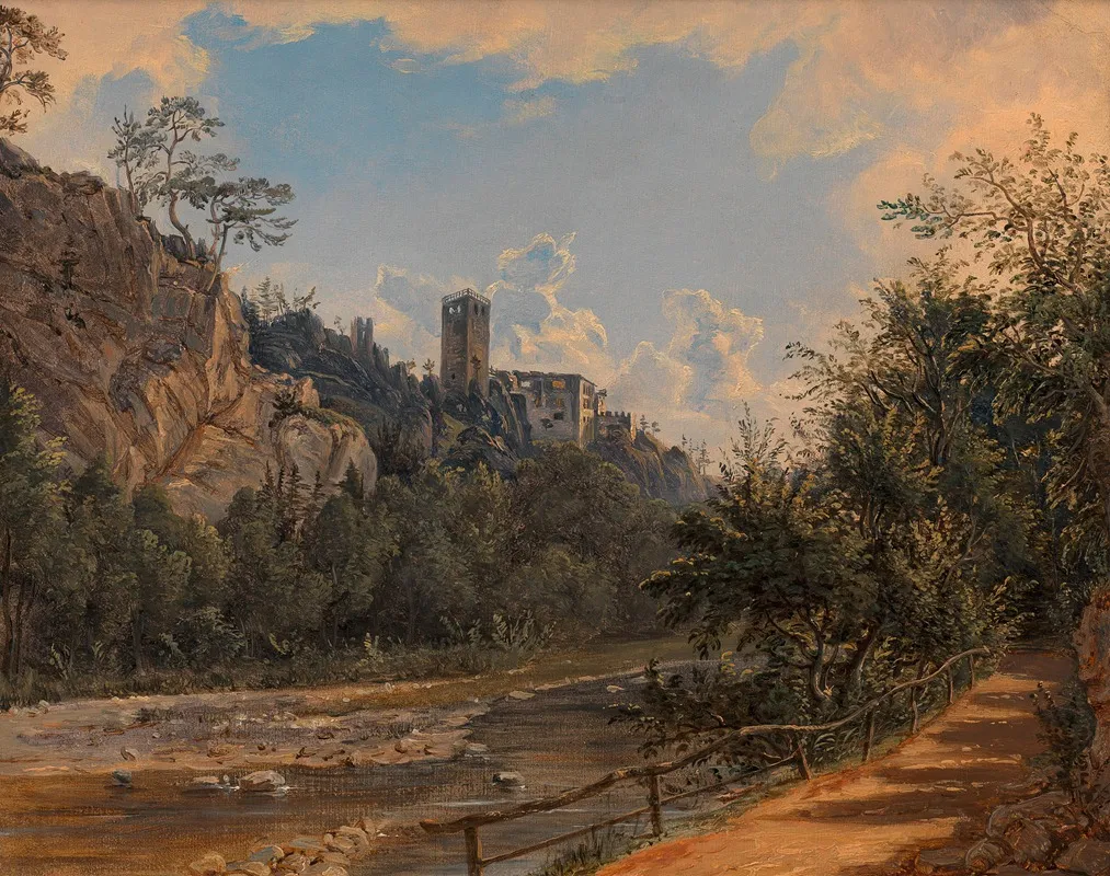 Ruine Rauhenstein Bei Baden by Friedrich Loos - Canvas Print