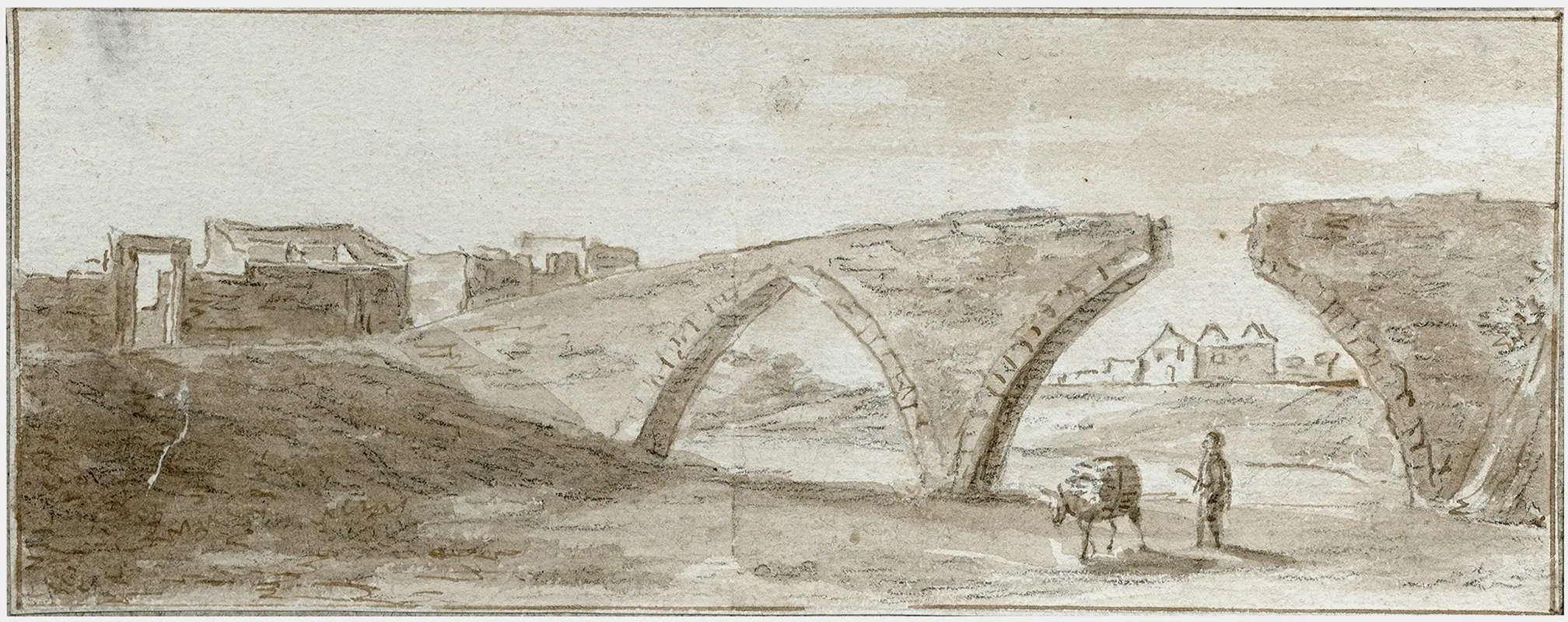 Ruine Van De Brug In De Rio Secco by Otto Howen - Canvas Print