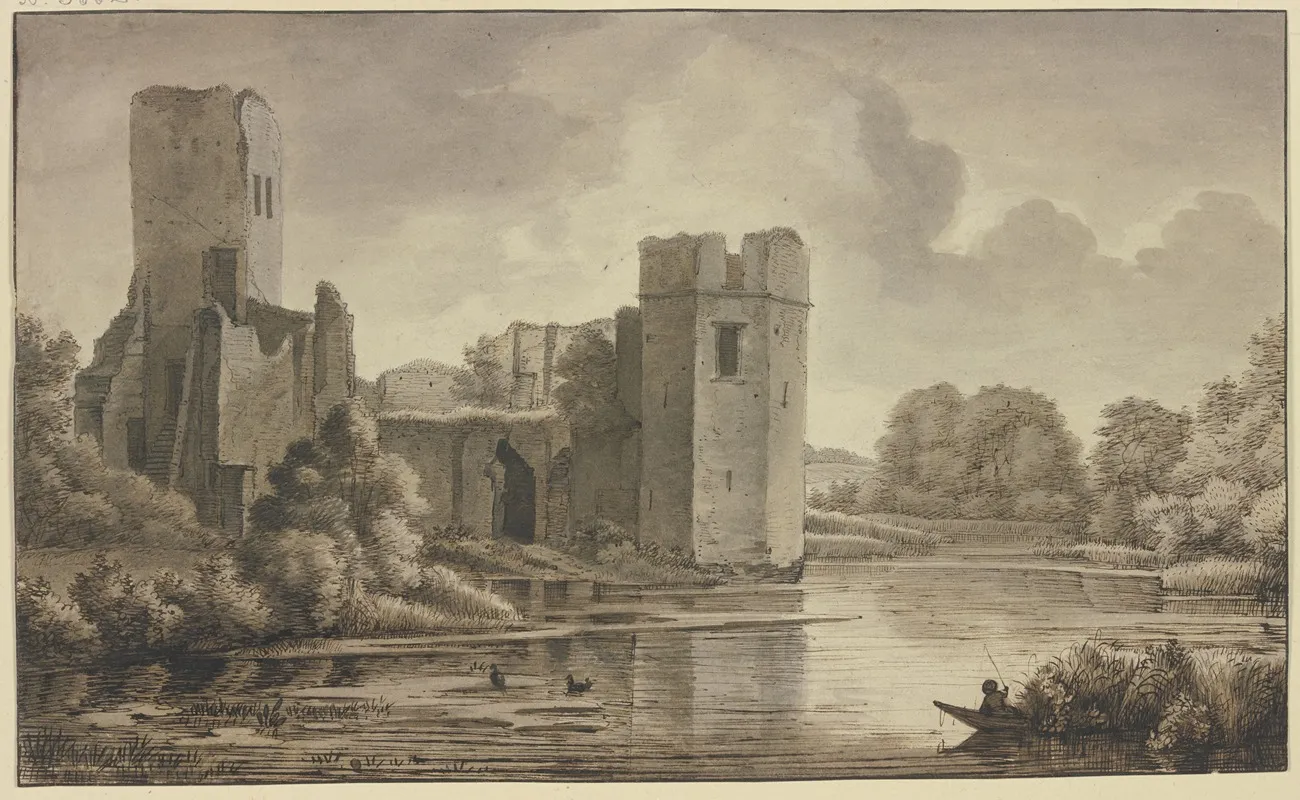 Ruine Von Schloss Honingen In Kralingen Bei Rotterdam by Jacob Esselens - Canvas Print
