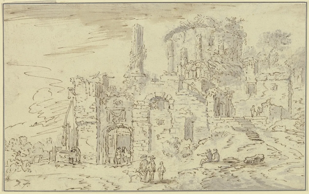 Ruinen Von Tempelgebauden In Einer Landschaft