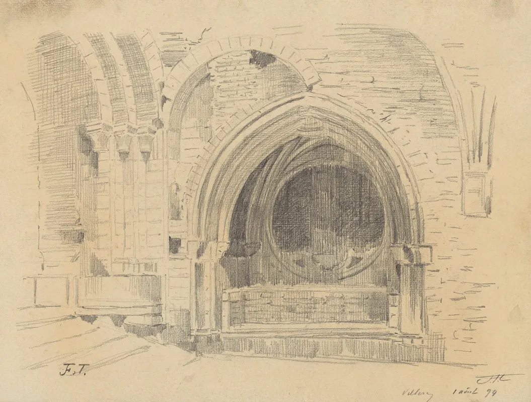Ruines De Labbaye De Villers La Ville Alcove Avec Rosace Dans Le Cloitre Et Emplacement De Gisant by Jean-François Taelemans - Canvas Print