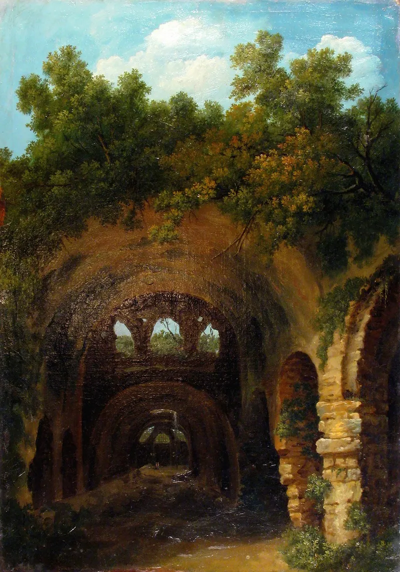 Ruins Of A Roman Bath Or Reservoir by Louis Gauffier - Canvas Print