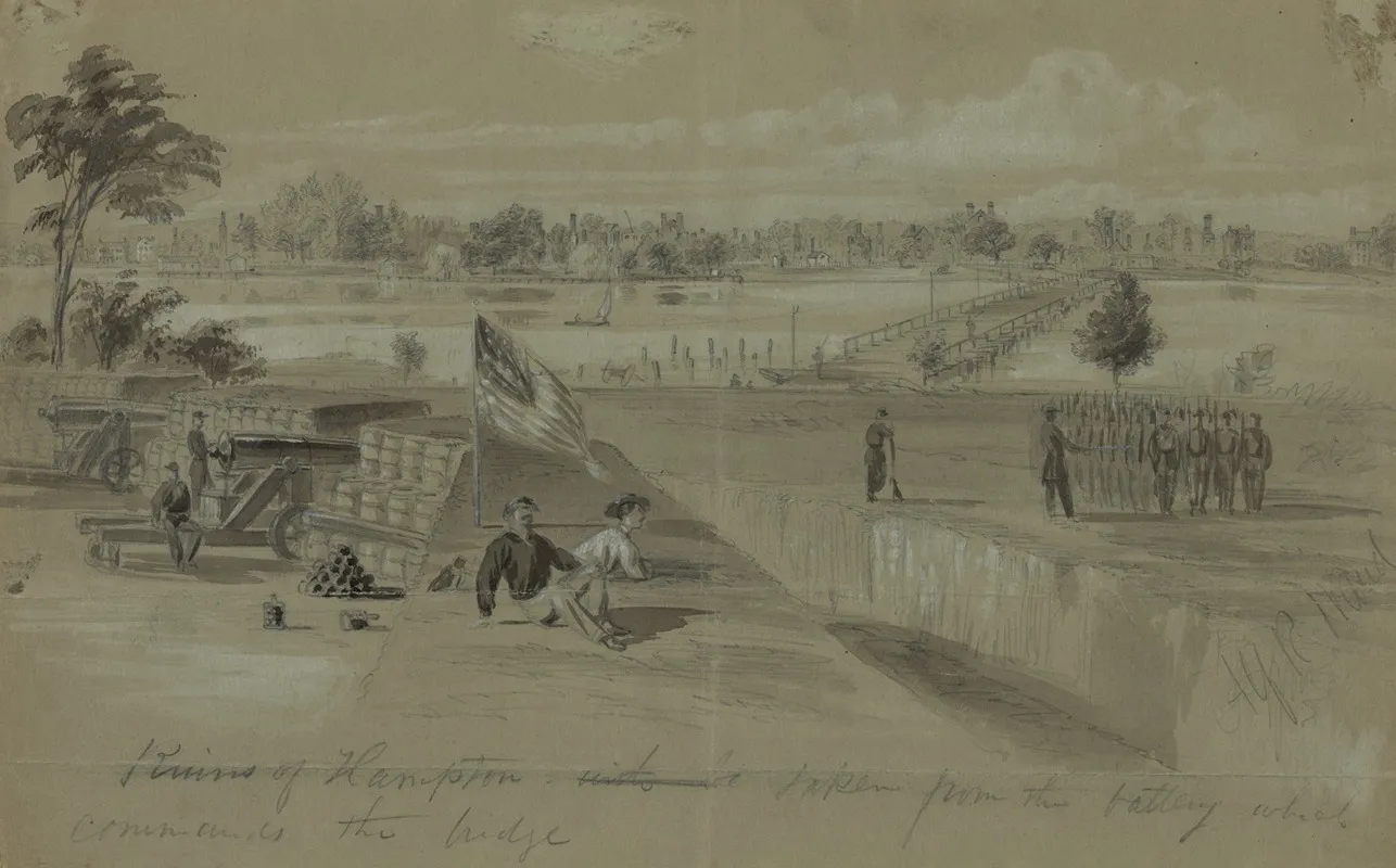 Ruins Of Hampton Taken From The Battery Which Commands The Bridge