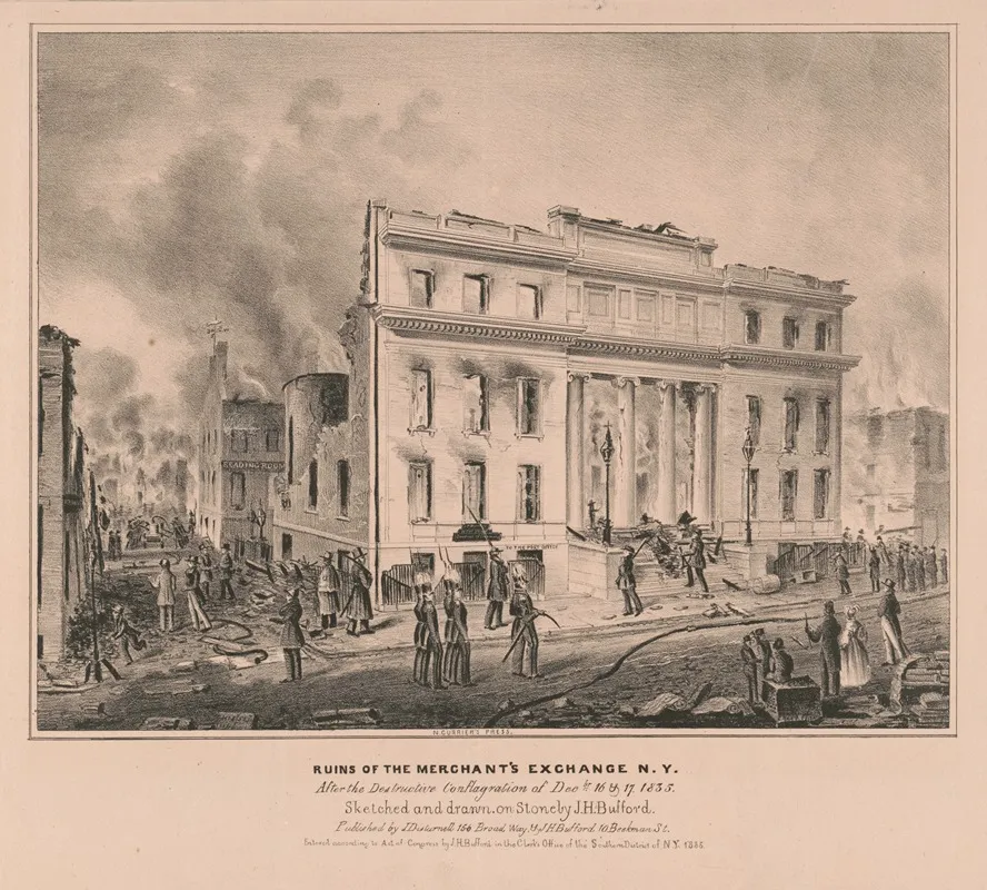 Ruins Of The Merchants Exchange N Y After The Destructive Conflagration Of Decbr 16 17 1835