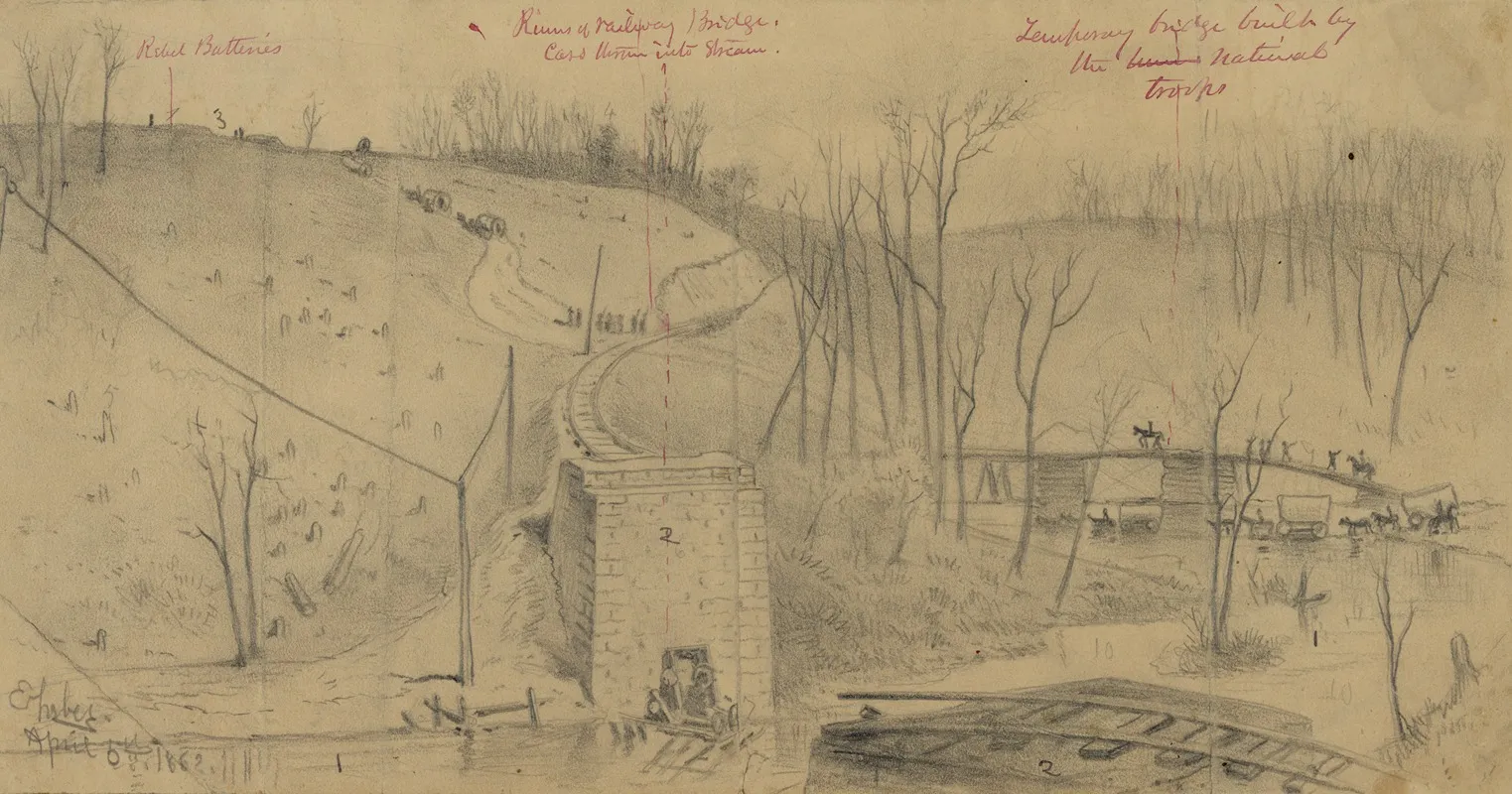 Ruins Of The Orange And Alexandria R R Bridge Over Bull Run Near Union Mills