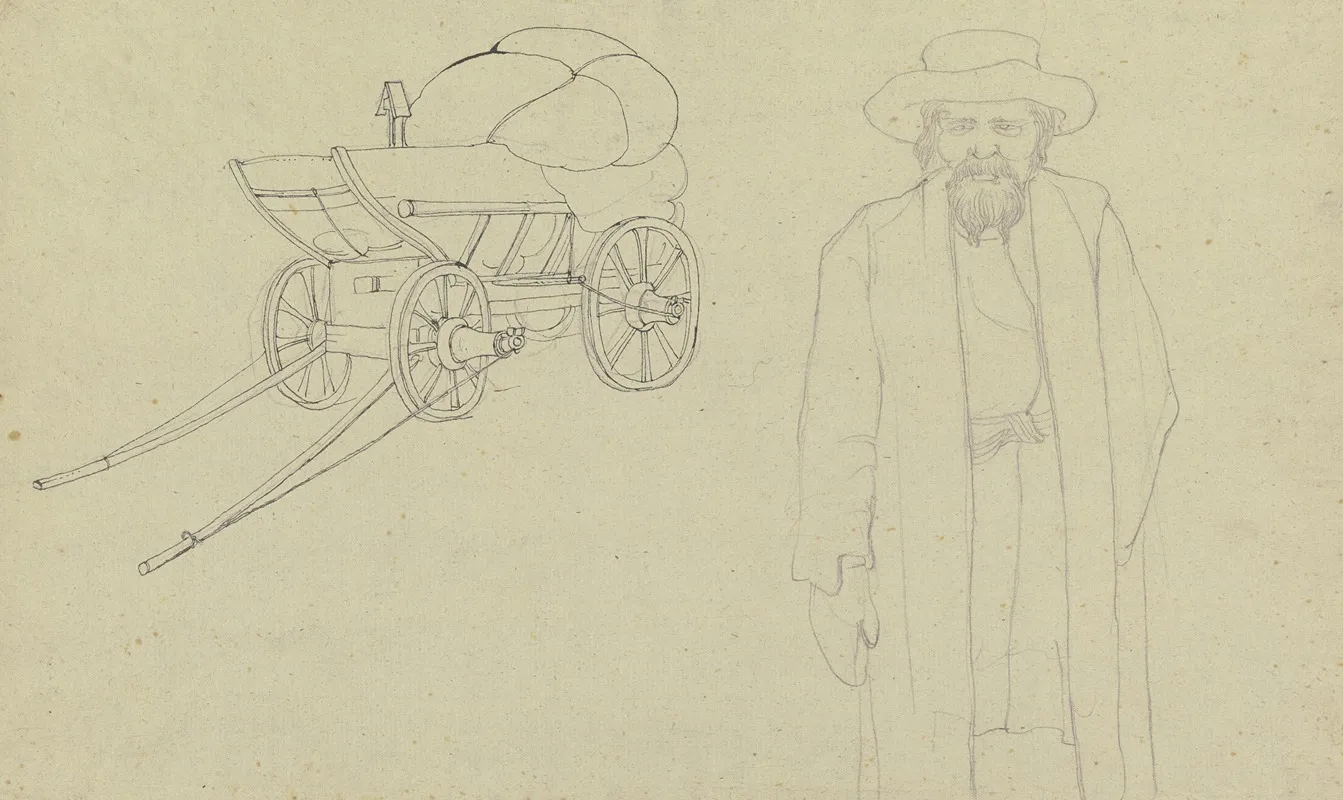 Russischer Frachtwagen Und Bauer by Franz Pforr - Canvas Print