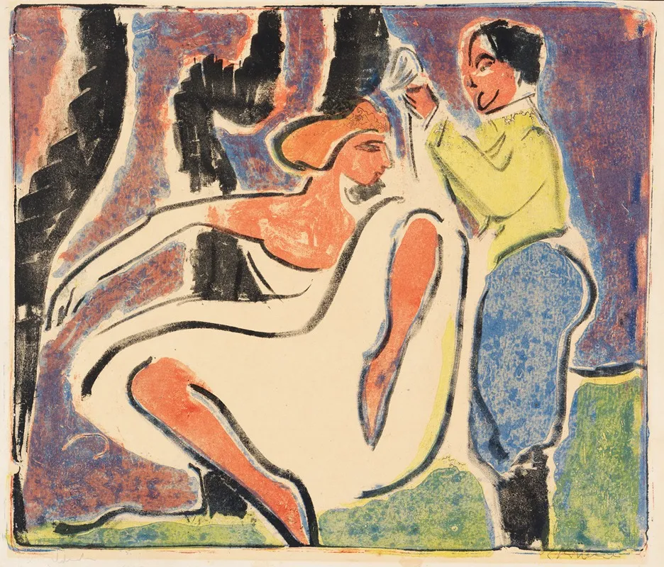 Russisches Tanzerpaar by Ernst Ludwig Kirchner - Canvas Print