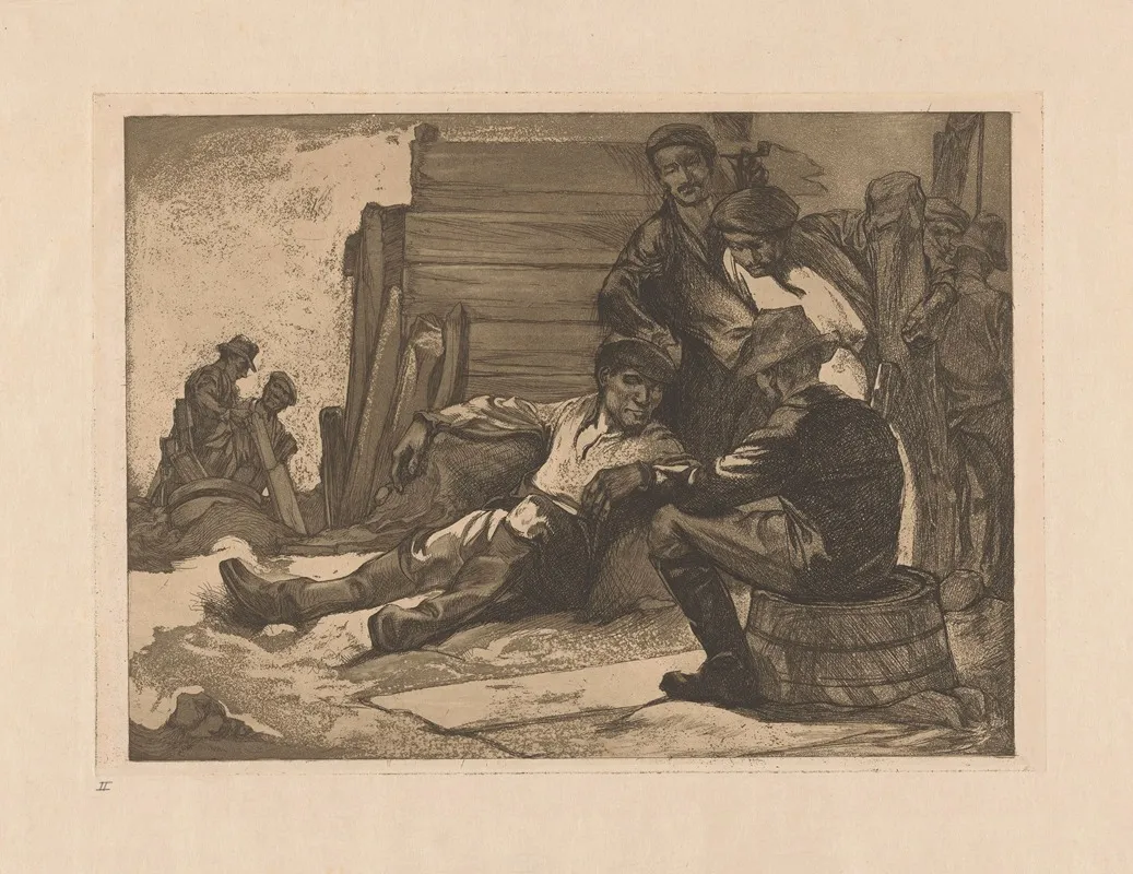 Rustende Arbeiders by Johannes Josephus Aarts - Canvas Print