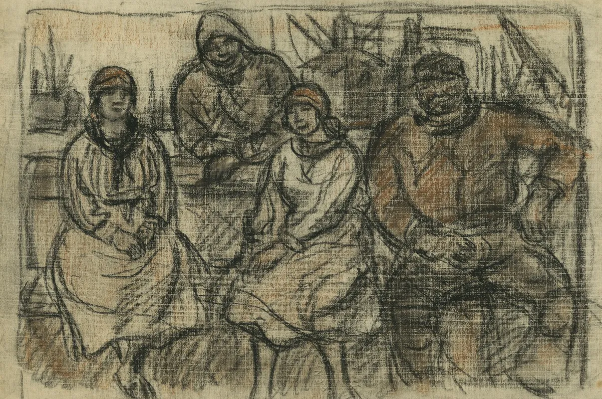 Rustende Havenarbeiders En Zakkennaaisters