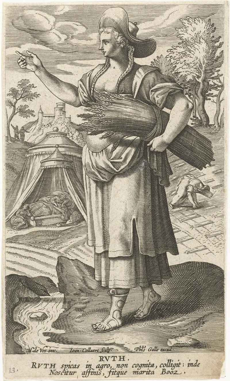 Ruth 3 by Jan Collaert II - Canvas Print