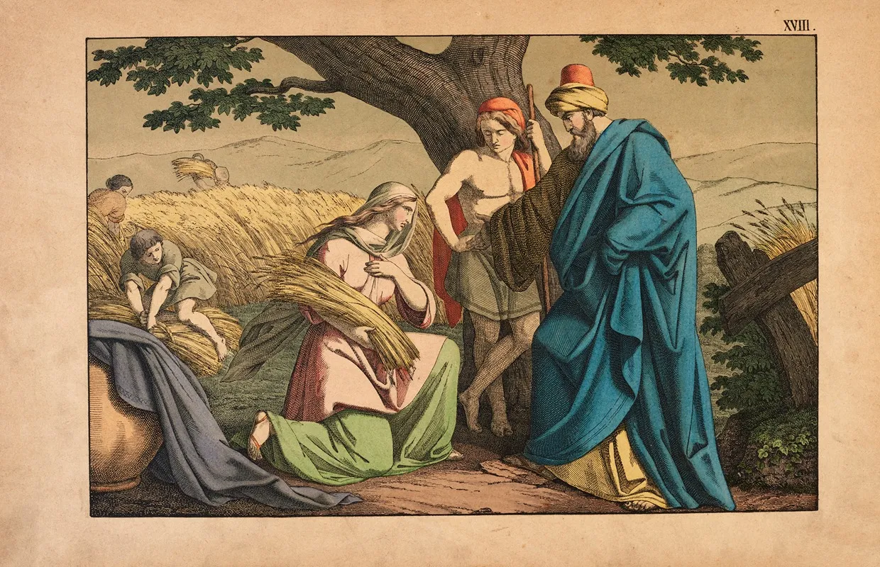 Ruth And Boaz 7 by Theodor Eckardt - Canvas Print