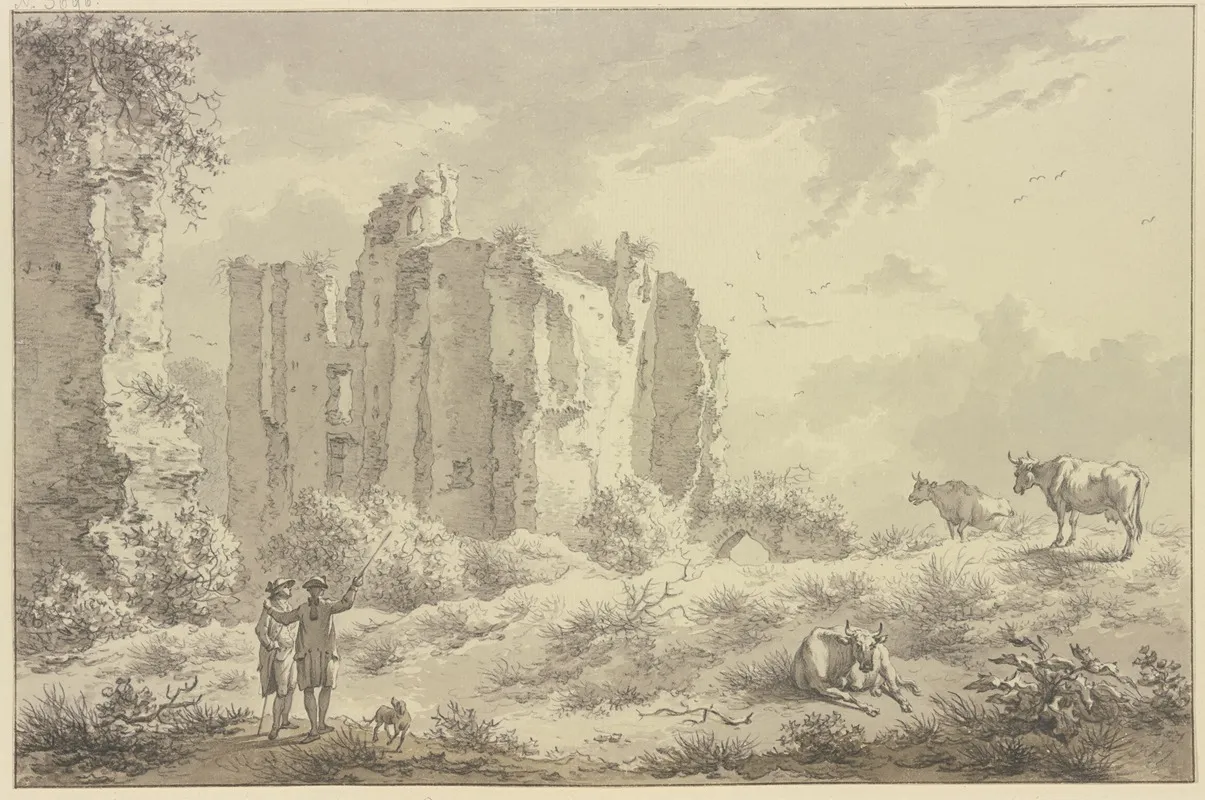 Ruwine Van Het Huys Tbrederode Van Achteren Op Te Rechten Syde by Egbert van Drielst - Canvas Print