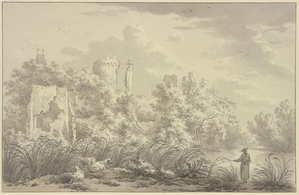 Ruwine Van Het Slot De Egmont by Egbert van Drielst - Canvas Print